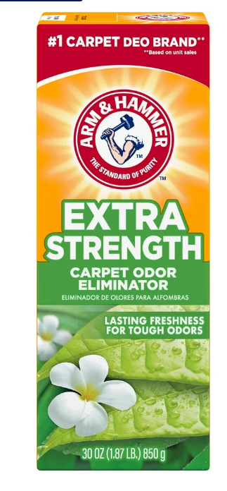 (#1)ARM & HAMMER Extra Strength Carpet Odor Eliminator Powder, Fresh Scent, 30 oz