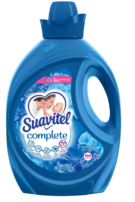 (#05) Suavitel Complete Liquid Fabric Softener and Conditioner, Field Flowers, 100 oz, 100 Small Loads